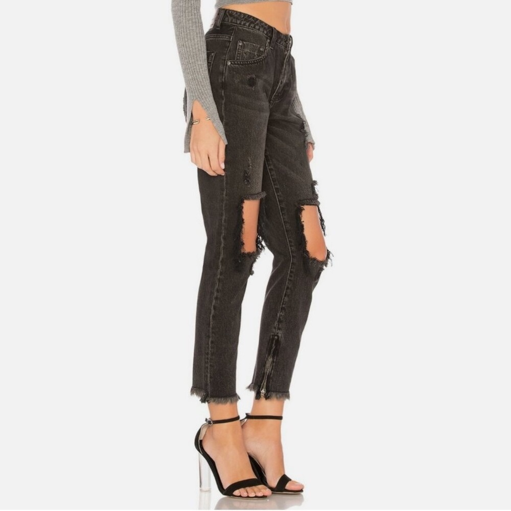 Excellent Condition One Teaspoon Freebird High Waist Skinny Black Jeans Size: 29 - Picture 3 of 14